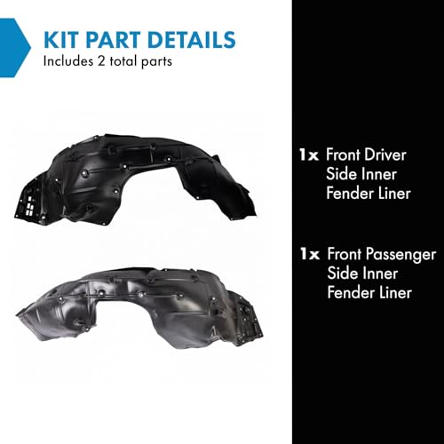Image of TRQ Front Inner Fender Liner Set Compatible with 2018-2020 Honda Civic HO1248184 HO1249184