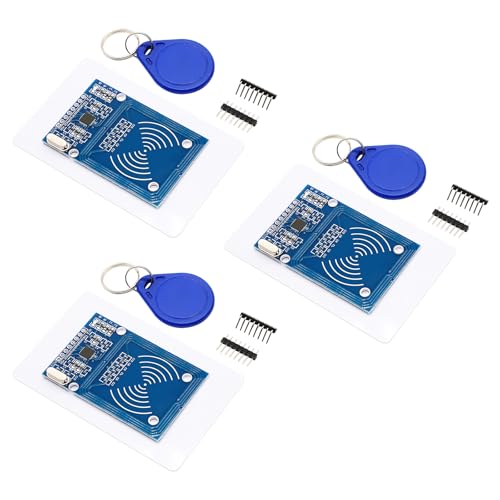 Kit RFID para Arduino, módulo de sensor de tarjetas RFID IC con lector, chip y tarjeta de conexión, 13,56 MHz, interfaz SPI compatible con Arduino (3 unidades)