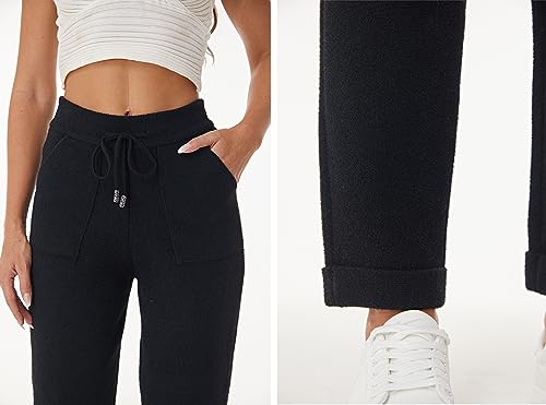 heipeiwa Women's Knit Fuzzy Pull on Grilfriend Boyfriend Casual Dress Winter Warm Sweater Pants with Pockets2