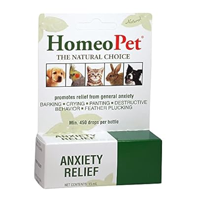 HomeoPet ANXIETY RELIEF - 100% Natural Pet Medicine. Fear anxiety or stress from separation kennelling vet/grooming visits for dogs cats rabbits birds. Pets of all ages. 15ml/up to 90 doses per bottle