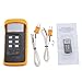 Signstek 3 1/2 6802 II Dual Channel Digital Thermometer 1300°C 2372°F with 2 K-Type Thermocouple Sensor Probe
