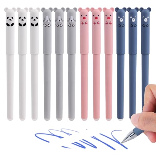 Bolígrafos de gel borrables 12 unidades tinta azul miniatura 1