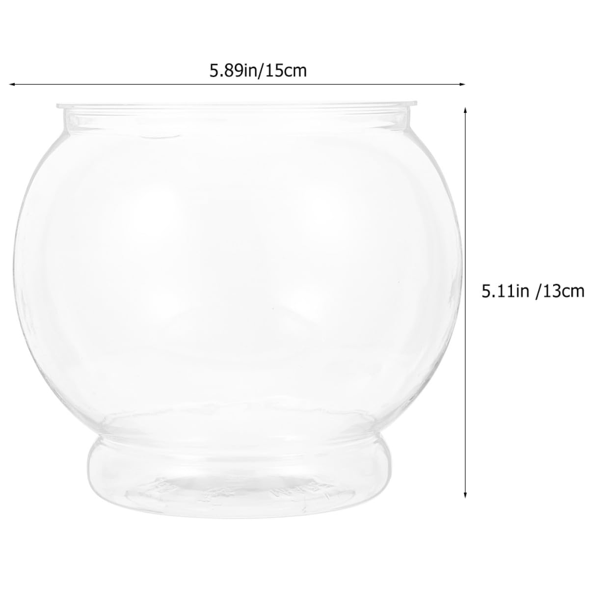 TOYANDONA Pecera Transparente Irrompible de Plástico para Escritorio Diseño Redondo, Recipiente Decorativo para Peces y Flores Hogar Oficina