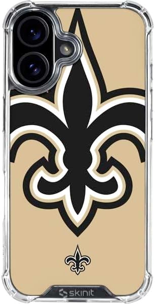 Skinit Clear Phone Case Compatible with iPhone 17 - Officially Licensed NFL New Orleans Saints Large Logo Design
