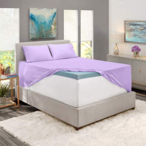 Image of Nestl Sheets - Twin Size, Soft Premium Microfiber, Extra Deep Pocket, 3 Piece, Lavender | Instantly Soft, Night-One Ready (No Wash Required). Fits Extra Deep Pockets up to 24 Inches, 360-Degree Elastic Grip