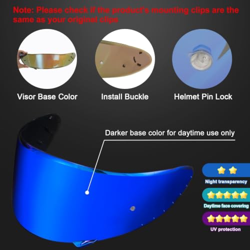 Image of PSLER CWR-1 Visor- RF-1200 Visor X14 Face Shield Replacement for CWR-1 RF 1200 X-Spirit NXR Z7 X14 NX NZ,Deep Blue