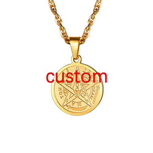 Collar De Pentagrama Punk De Titanio De Acero Inoxidable Con Dije De Estrella De Pentáculo, Collar Personalizado Contra El Mal De Ojo Para Hombres, Cadena De Trigo De 28 Pulgadas, Mediana