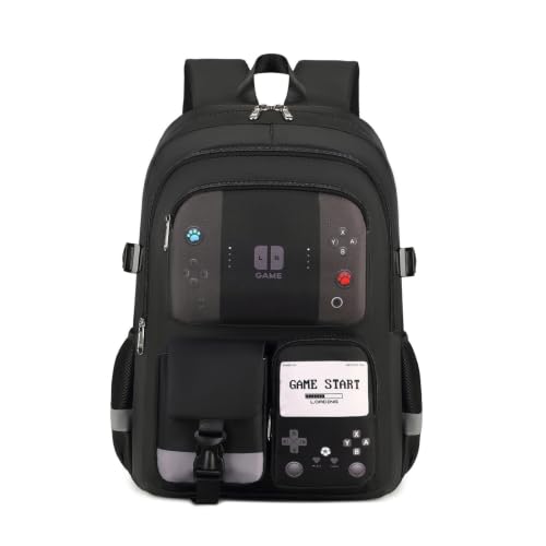Image of Boys Backpack for School Kids Schoolbag Teens Student Book Bag | Teen Boys Elementary Middle School Backpack Waterproof College Student Bookbag Children Waterproof Laptop Bag Black