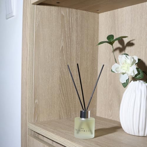 DIUFJAG Set of 3 Fragrance Reed Diffusers,50ml Lavender Jasmine Lemongrass Aromatherapy Diffuser Set with 12 Black Fiber Sticks,Air Freshener for Bedroom Bathroom Office