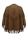 Lorilida Mens Western Cowboy Shirt Halloween Faux Suede Native American Indian Cape Fringe Tops Brown X-Large