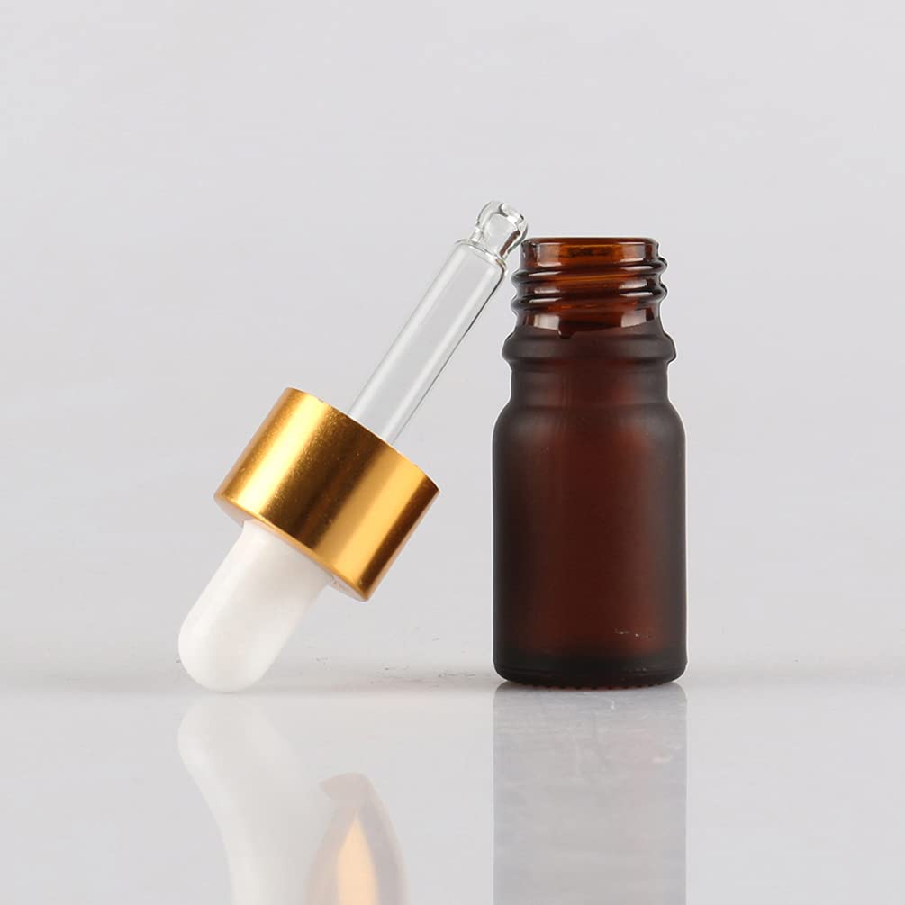 24 Pieza 10ml Verde mate Botellas de Cristal con Pipeta, 10 ml Frasco Cuentagotas Cristal con Tapón de Rosca Oro, Botella de Vidrio con Cuentagotas para Aceite Esencial Aromaterapia
