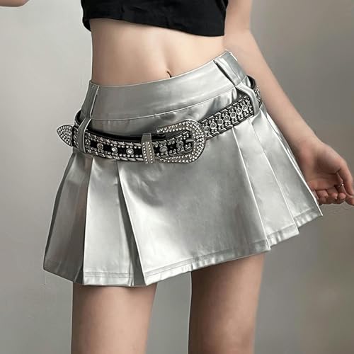 Generic New Spring and Summer Women's Street Fashion High Waist Skirt Pleated Skirt-Black-M, Medium2