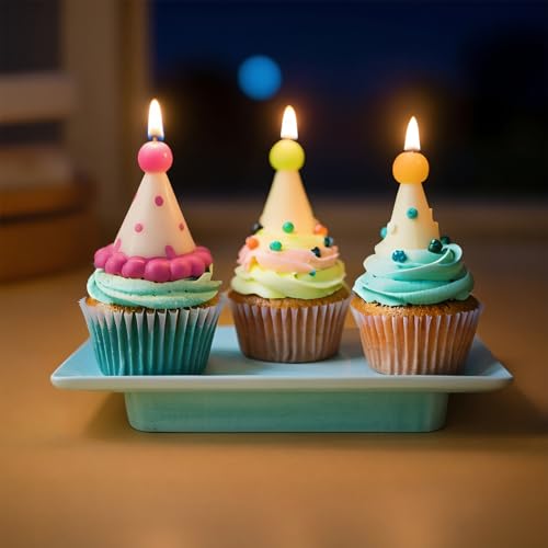 Bougies de gâteau d'anniversaire à pois pour offrir une décoration de cupcakes magique