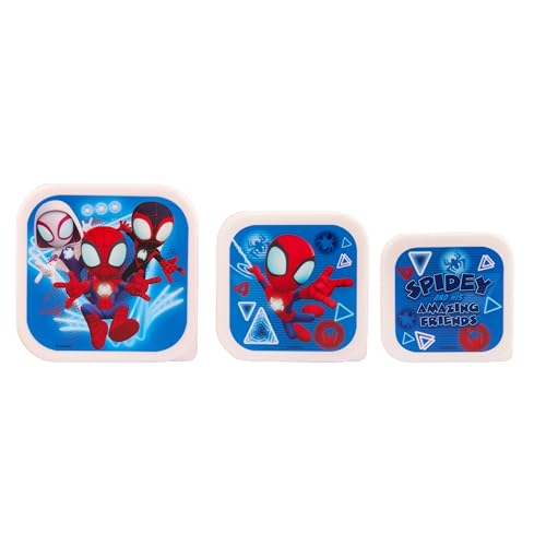 Marvel Spidey Amazing Friends Lunch Boxes, Polypropylene, Blue & Red