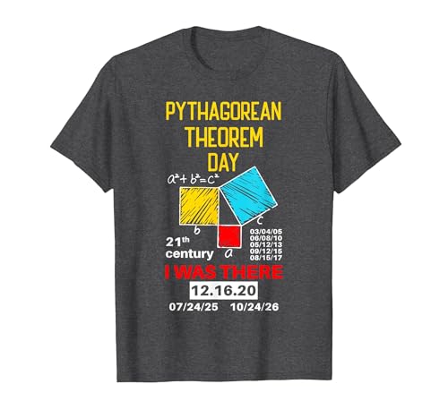 Pythagorean Theorem Day Mathematic I was there Math Lover T-Shirt, Men, Dark Heather Grey, XX-Large