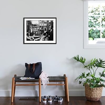 AllPosters Wall Photo REAR WINDOW, 1954 directed byALFRED HITCHCOCK On the set, Grace Kelly between James Stewart and Alf on Black Frame, 24x18