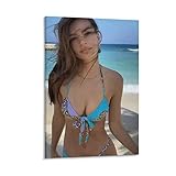 WQBYDS Toile Peinture 30 * 50cm Senza Cornice Emily Ratajkowskis Attore Bikini blu rkss Stampa quadri per soggiorno Camera da letto Decorazione