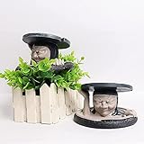 blumentopfzwerge 1994 【Material und Größe】Schachtabdeckung Dieb Gartenstatuen Dekor aus Harz ist langlebig, wasserdicht, bruchfest. Größe: 11,5 x 10 x 7,5 cm