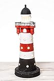 Höhe 44cm | Durchmesser 17cm mare-me Leuchtturm Roter Sand Lampe elektrisch