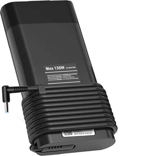 135W 19.5V 6.9A Laptop Charger for HP Spectre X360 15 15T 16 Pavilion Gaming 15 16 15-ec0751ms Omen 15 G5 G6 17 Envy 13 14 15 16 L15534-001 TPN-DA11 TPN-CA13 917649-850 Ac Adapter (H/P 135W 3.0)
