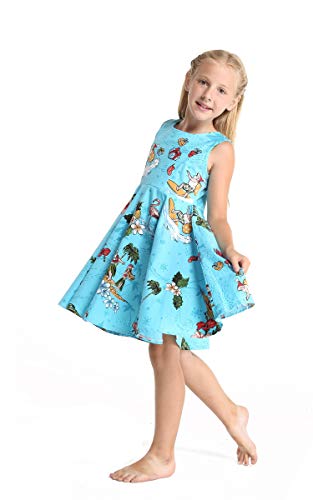 Girl Hawaiian Vintage Fit and Flare Dress in Christmas Santa in Hawaii4