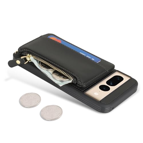 Cavor Compatible with Google Pixel 7 Pro Case Wallet, Pixel 7 Pro Crossbody Phone Case with Strap, Wallet Cover for Women,Leather Zipper Pocket Card Holder-Black by Cavor - Image 7