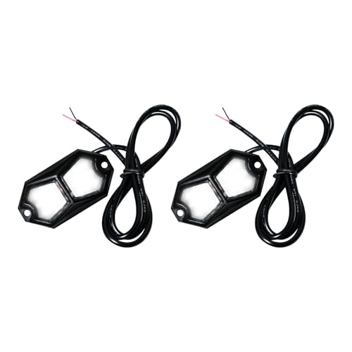 GZ5CG Led Lights White 2 Pods Wide Angle Waterproof Aluminum 12V 24V for Rock Light Reverse Light Courtesy Dome Engine Bay Motorcycle Underglow Trunk Truck Bed RV Step Boat Golf Cart Interior