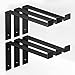 WEKIS Black Floating Shelf Bracket 12 Inch, 6 Pack Heavy Duty Shelves Brackets Hardware, Iron Metal Shelf Brackets 1/5 Inch Thick, Shelf Brackets Support for Shelves