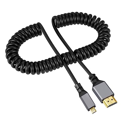 Cable HDMI a Micro HDMI 4K 60Hz xiwai en espiral con conector recto para monitor