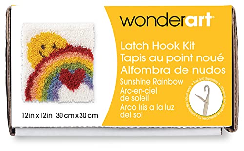 Image of Wonderart Sunshine Rainbow Latch Hook Kit, 12 inch X 12 inch