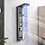 DELAVIN LED Stainless Steel Shower Panel Tower System, Wall-Mount Shower Panel with Rainfall Waterfall Shower Head, Massage Body Jets, Tub Spout, Handheld Shower, Brushed Black