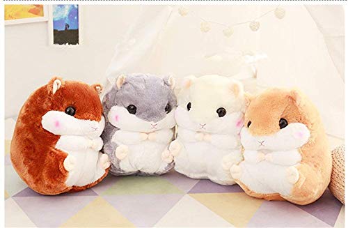 YunNasi 2 in 1 Hamster Kuscheltier Plüschtier Hamster Kissen mit Kuscheldecke Super Süßes Geschenk für Kinder und Freundin (Braun)