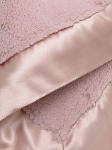Image of Little Giraffe Baby Blanket - Luxe Soft Blanket with Satin Trim - Baby Stroller Blanket - Newborn Baby Essentials & Baby Gifts - 17 x 17 - Dusty Pink