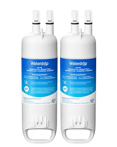 Waterdrop EDR1RXD1 Replacement for Everydrop® Filter 1,W10295370A, EDR1RXD1B, P8RFWB2L, P4RFWB, Kenmore® 46-9081, 46-9930, WD-F38 Refrigerator Water Filter, 2 Filters