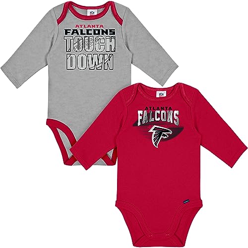 Image of Gerber Baby NFL Team 2 Pack Long Sleeve Onesie Bodysuit