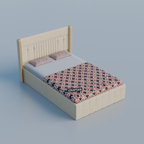 Image of Solid Wood Upholstered Single Bed for Bedroom with Storage | Premium Fabric with Button Tufted Headboard | Wooden Single Cot /Palang for Home | Modern Single Bed | Cream