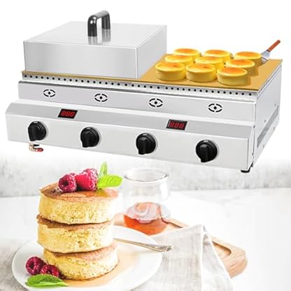 GESAIDES Kommerzielle Soufflé-Maschine, Dorayaki-Maschine auf der Gas-Arbeitsplatte, Muffin-Pfannkuchen-Dorayaki-Soufflé-Maschine, Antihaft-Waffeleisen,B
