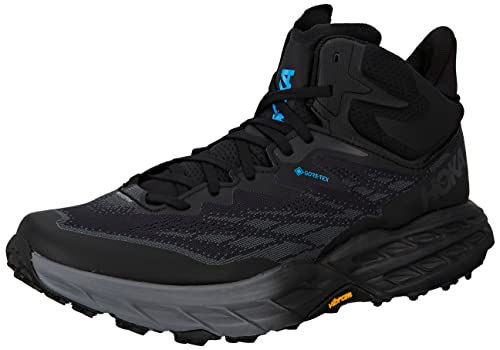 HOKA Mens Speedgoat 5 Mid GTX Textile Synthetic Black Black Trainers 9.5 US