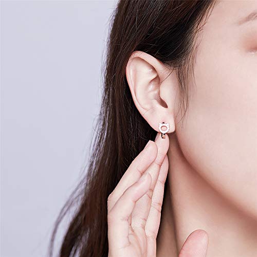 Cute Cat Cubic Zirconia Cartilage Small Hoop Earrings for Women Teen Girls 925 Sterling Silver CZ Tiny Hollow Kitty Pet Hinged Huggie Sleeper Hoops Hypoallergenic for Sensitive Ear Dainty Jewelry3