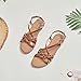 Veittes Women's Casual Flat Sandals,Fashion Braided Criss Cross Strap Braided,Adjustable Ankle Straps,Open Toe Summer Sandals,Light Brown,11 US,2207023-2