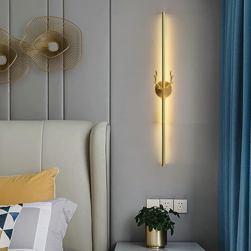 Image of Groeien Modern LED Long Wall Sconce Gold Wall Light for Bedroom Living Room Corridor Lighting Fixtures Wall Mount (DEER-23.5 INCH, 2, Count)