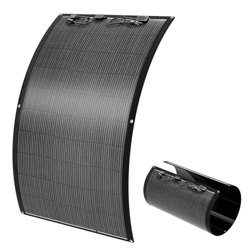 LETSFAB Solar Panels 160W Monocrystalline, 20BB N-Type Cells, 25.4% Efficiency, Bendable Portable Solar Panel with MC4 Connector and Waterproof Junction Box, AGC Japan ETFE Film Coating