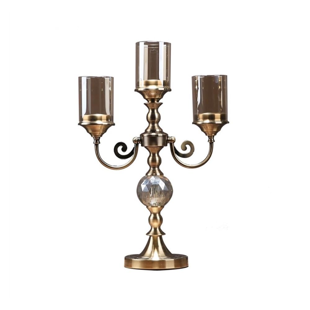 Candle Holder Metal Three-head Candle Holder Interior Decoration Candlelight Dinner Props