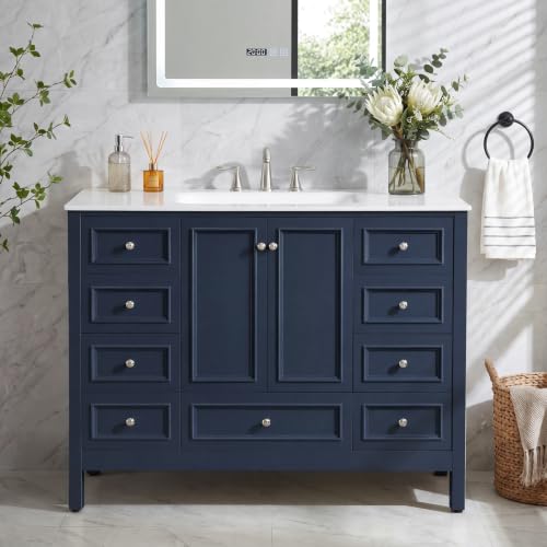 Image of Tribesigns 48 inch Modern Bathroom Vanity Cabinet with Acrylic Basin Combo