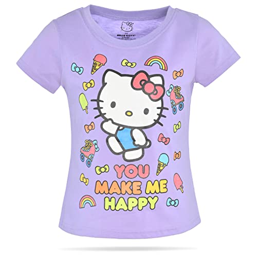 Image of Hello Kitty Girls Tee Shirts - 2 Pack Short Sleeve T-Shirts for Girls with Adorable Artworks and Slogans for Girl's Style