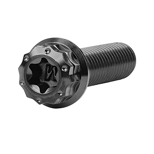 Image of Titanium Flange 12 Point Head M8 x15 20 25 30 35 40 45 50 55 60 65mm Screw Bolt Pack of 4 (M8x30mm, Black)