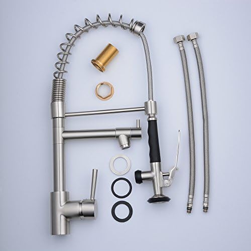 Beelee Professional Single Lever Chrome Spring Pre-Rinse Pull Out Sprayer Kitchen Taps, Commercial Deck Mounted Kitchen Pull Down Taps