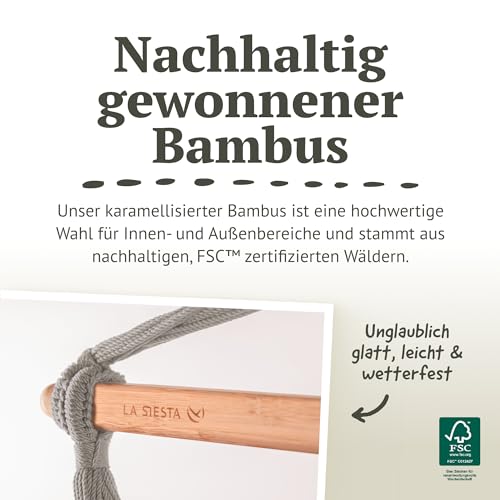 La Siesta Domingo- Hängematte Komfort für den Winter, Funktionsfaser, kolumbianische Herstellung, große Oberfläche, Stabilisator Bambus, Entspannung im Freien- Marineblau, Komfort-5