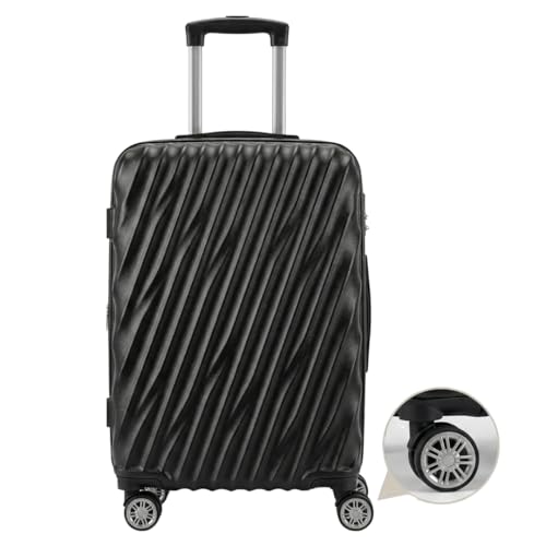 Mala de Viagem Bordo 10kg Preta ANAC 55x35x25 cm, Rígida Leve, Rodas Duplas 360º, Alça Telescópica, Cadeado Embutido - Design Antirrisco e Forro Organizado - Premium Steel Hook