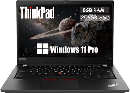 Lenovo ThinkPad T14 Gen 1 Portátil empresarial, FHD de 14 Pulgadas (1920 x 1080), Intel Core i5 10310U, 8 GB de RAM DDR4, SSD de 256 GB, Teclado QWERTY, Windows 11 Pro (reacondicionado)